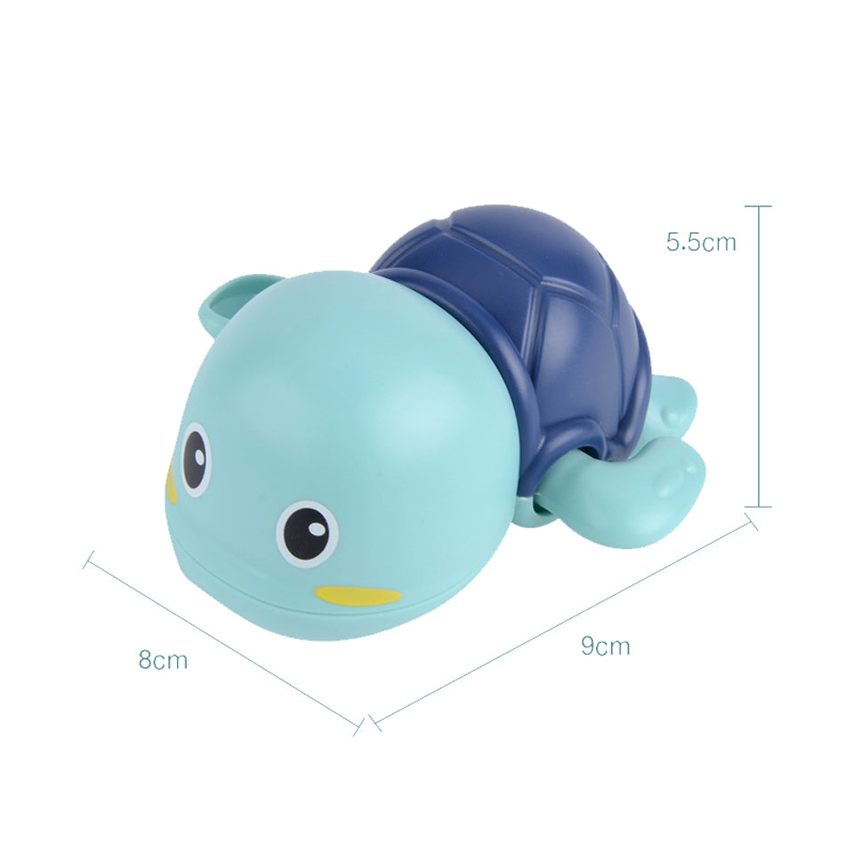 Wind-up swimming turtle bath toys floating in tub – view 4
