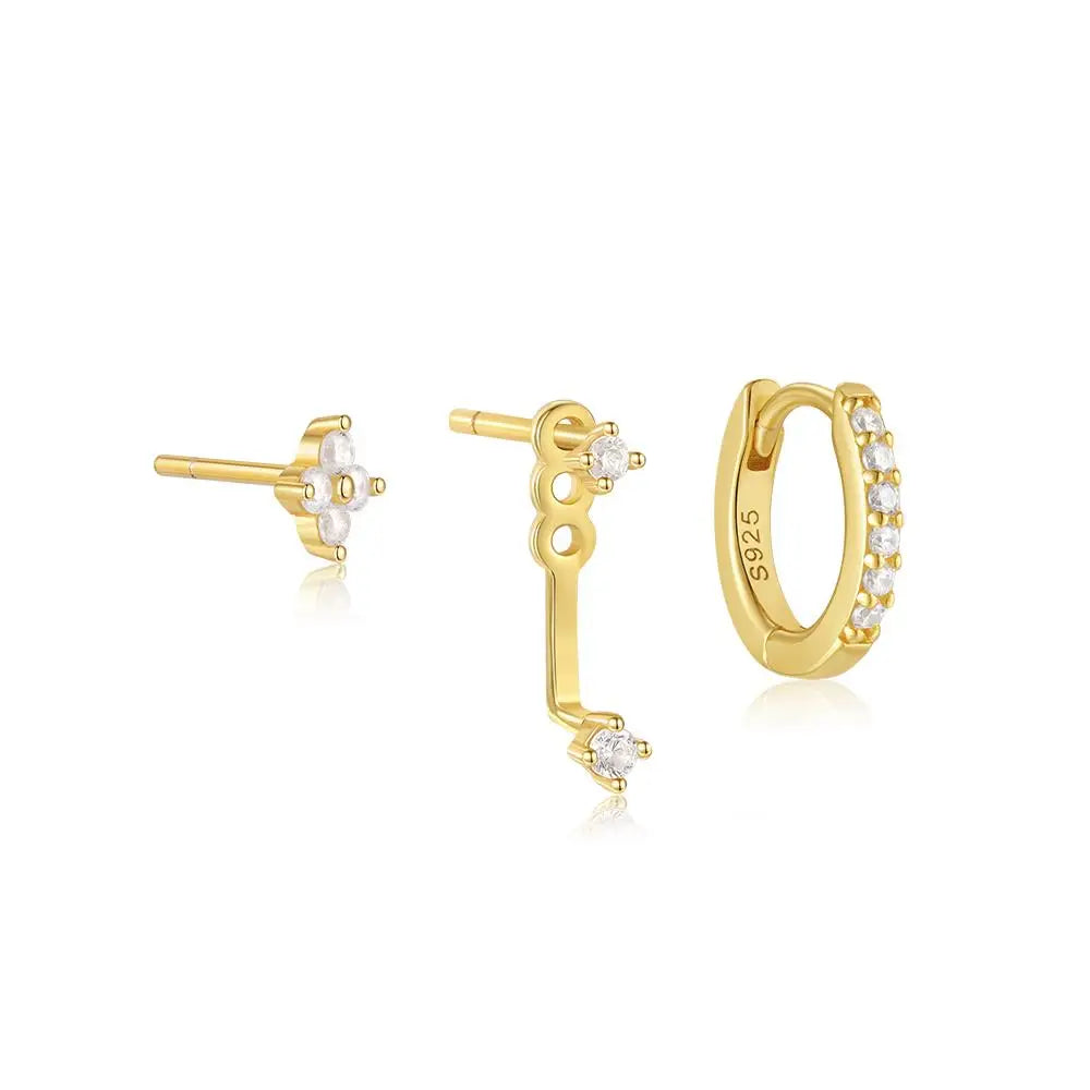 Trendy 3-Piece Stud and Drop Earrings Set