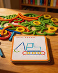 Montessori wooden counting sticks and rings set – view 5