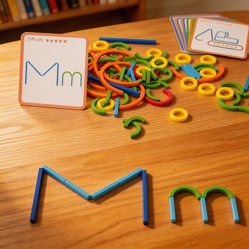 Montessori wooden counting sticks and rings set – view 8