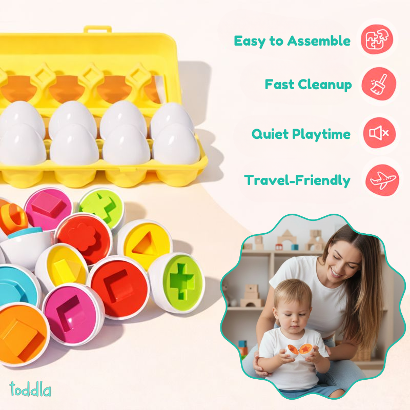 Montessori geometric shape matching eggs – view 3