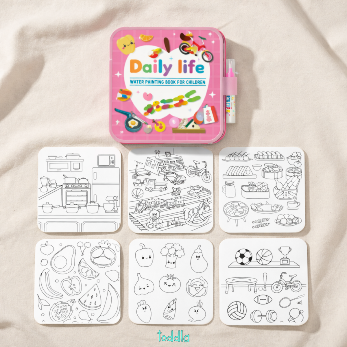 Magic water coloring book with water pen – view 4