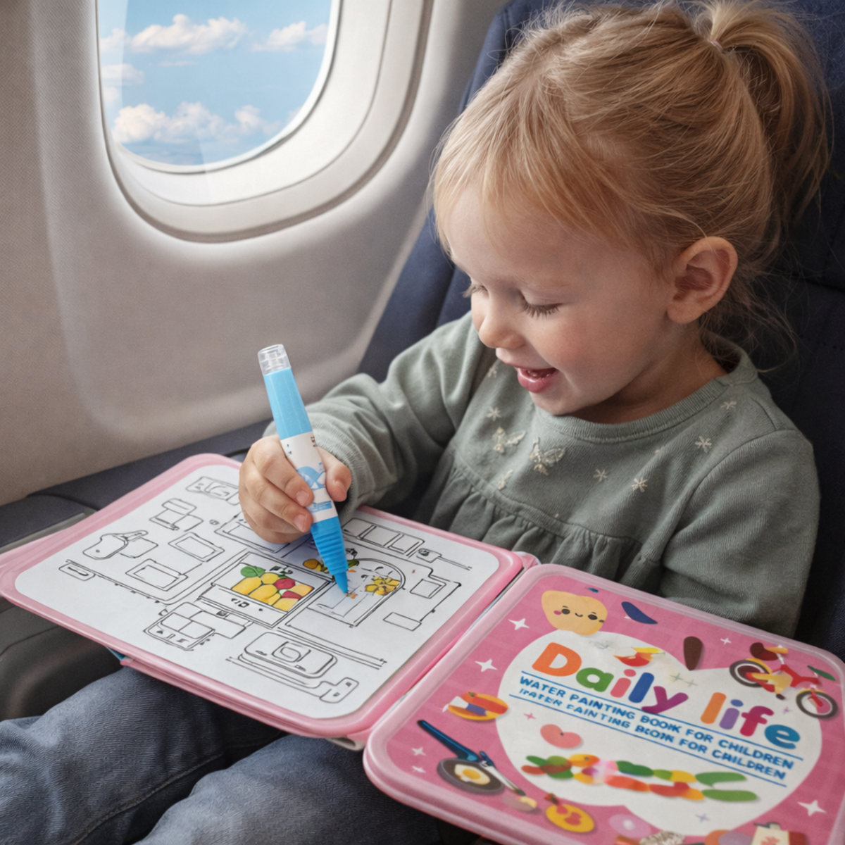 Magic water coloring book with water pen – view 5