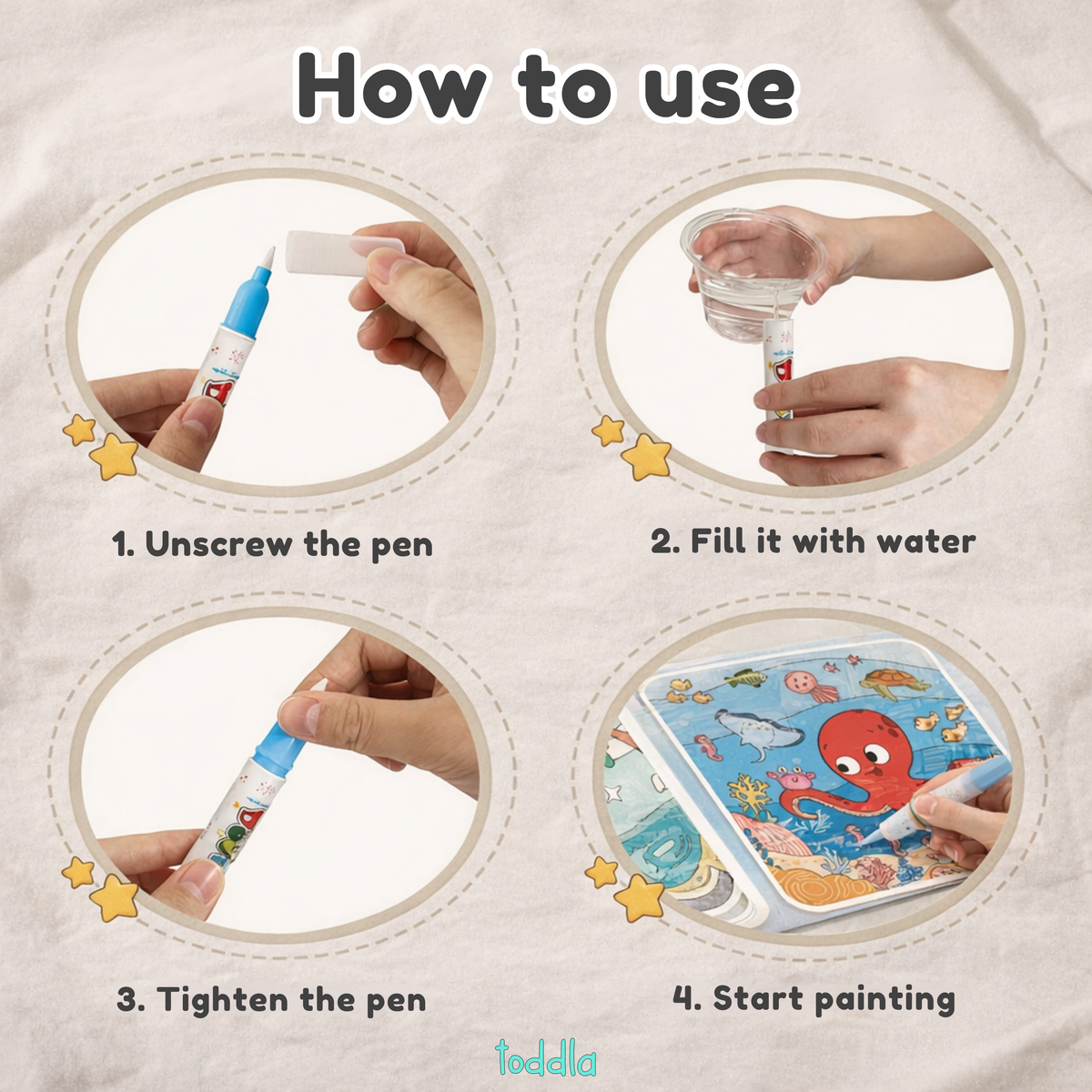 Magic water coloring book with water pen – view 8