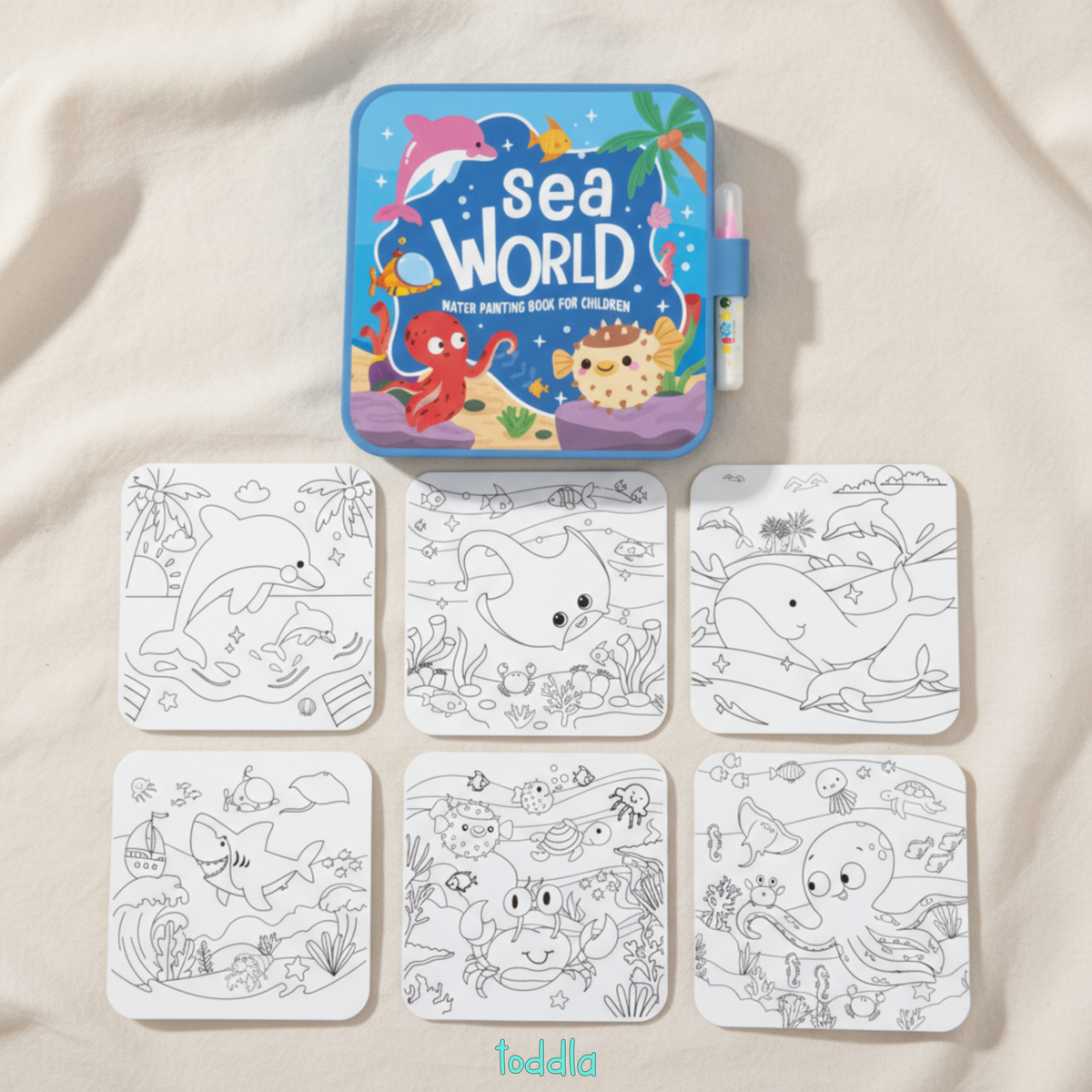 Magic water coloring book with water pen – view 2