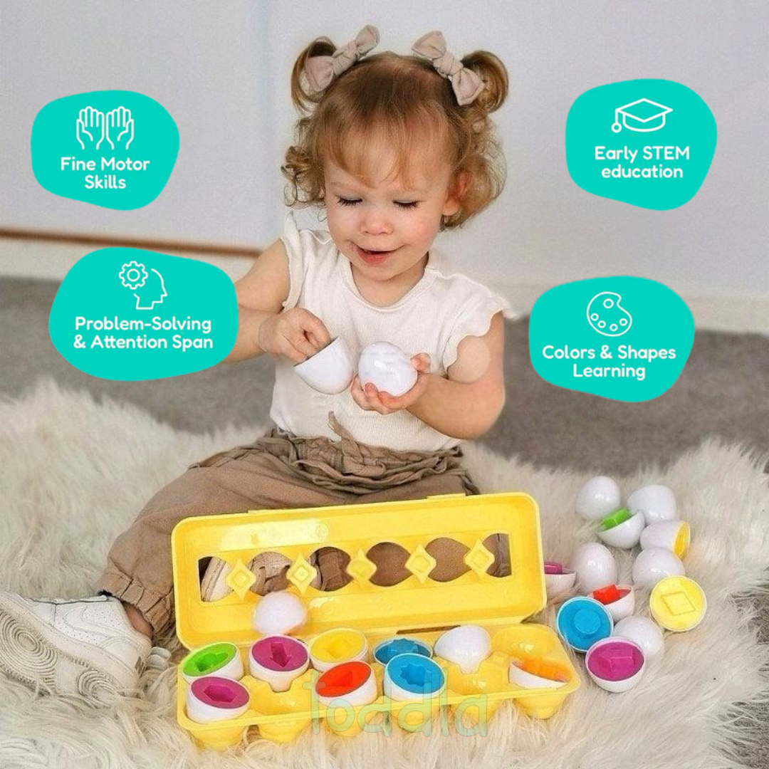 Montessori geometric shape matching eggs – view 2
