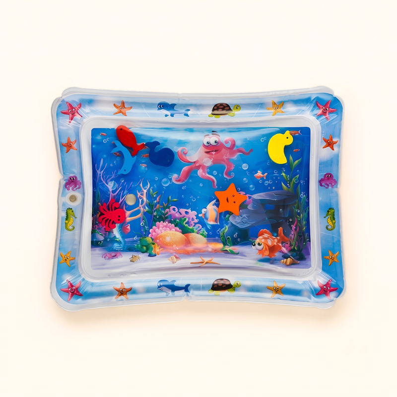 Tummy time water mat with sea animals