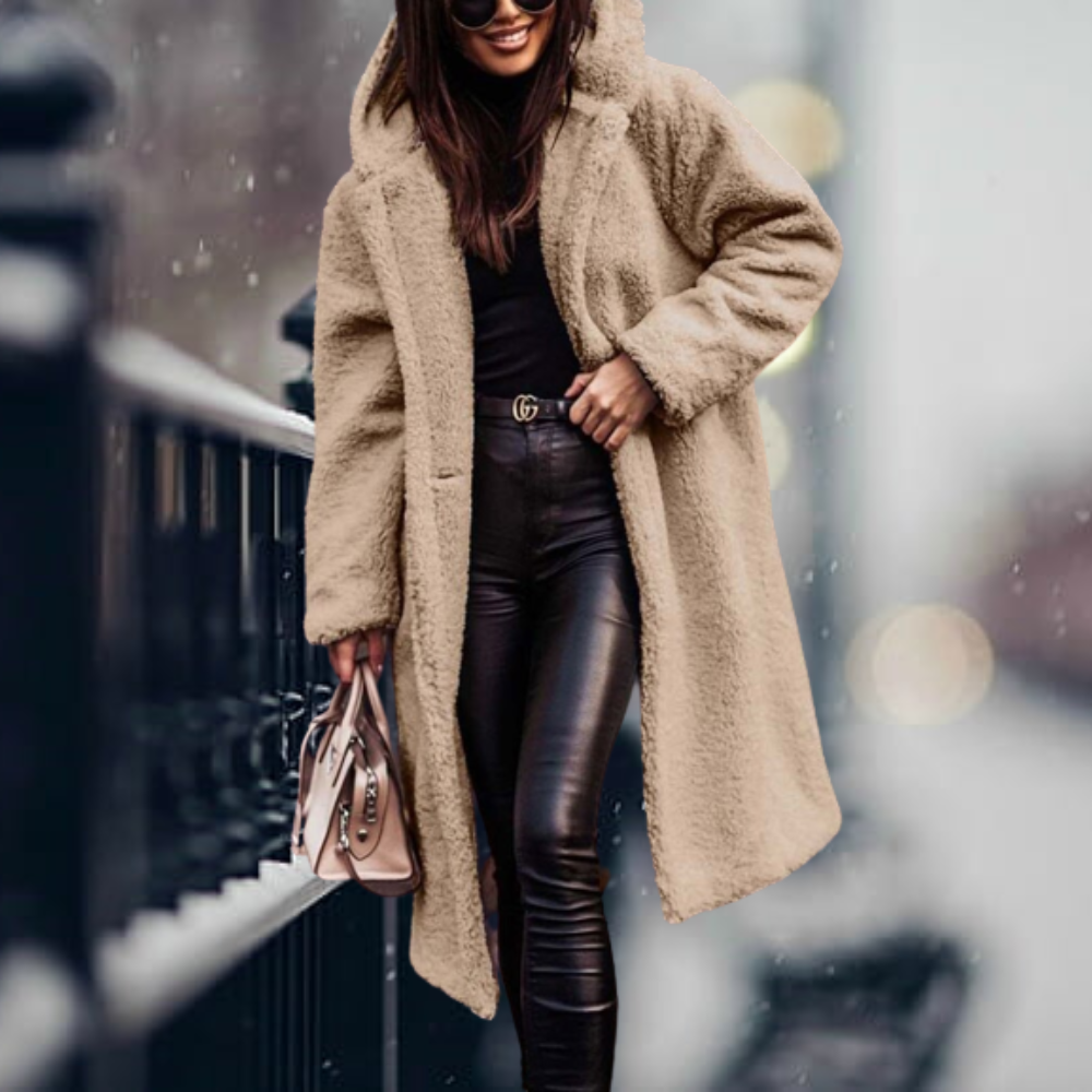 Long Winter Coat with Hood for Women