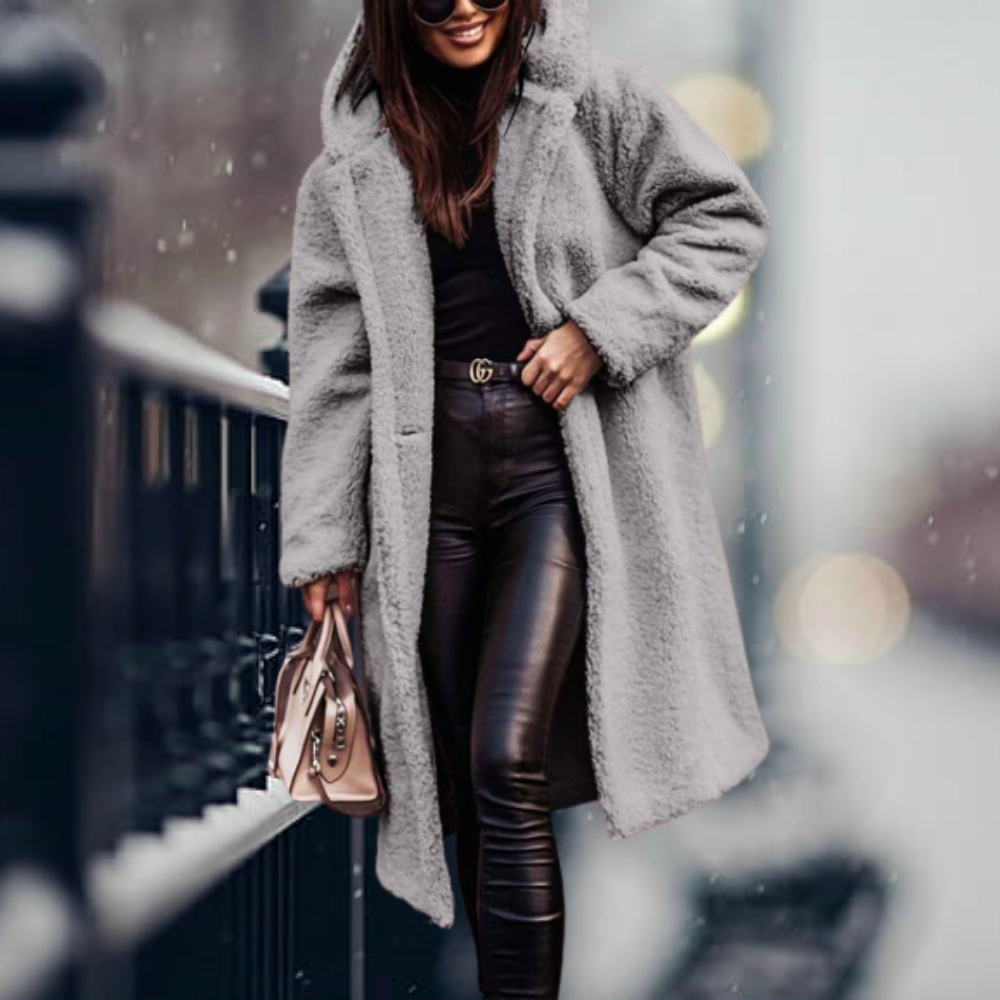 Long Winter Coat with Hood for Women