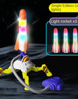 Stomp rocket launcher sending light-up foam rocket upward – view 3