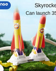 Stomp rocket launcher sending light-up foam rocket upward