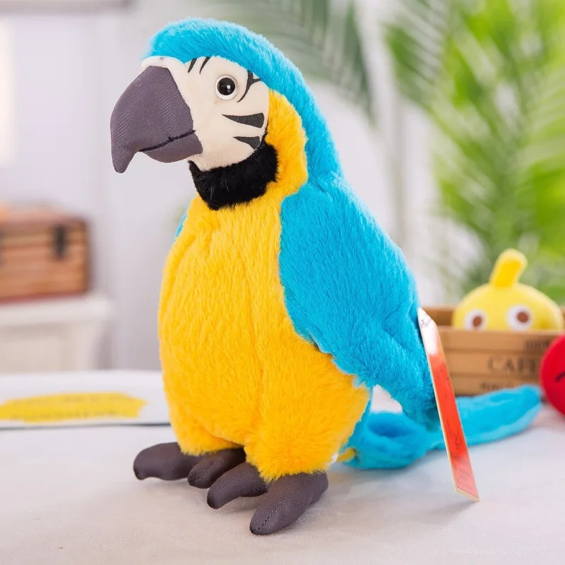 Talking parrot interactive plush toy in red – view 5