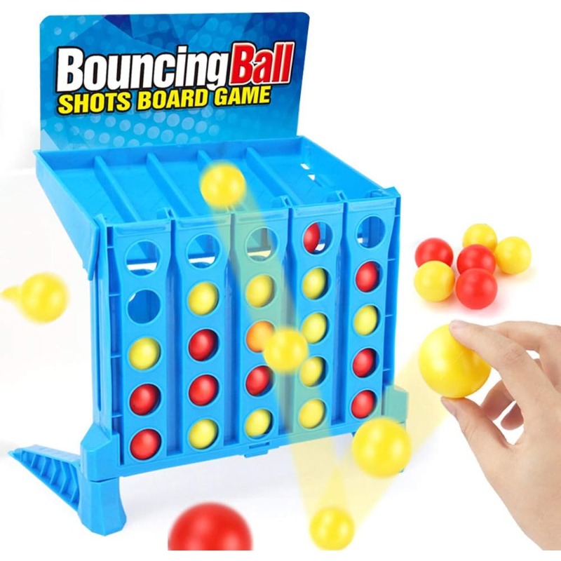 Bouncing ball board game with colorful balls