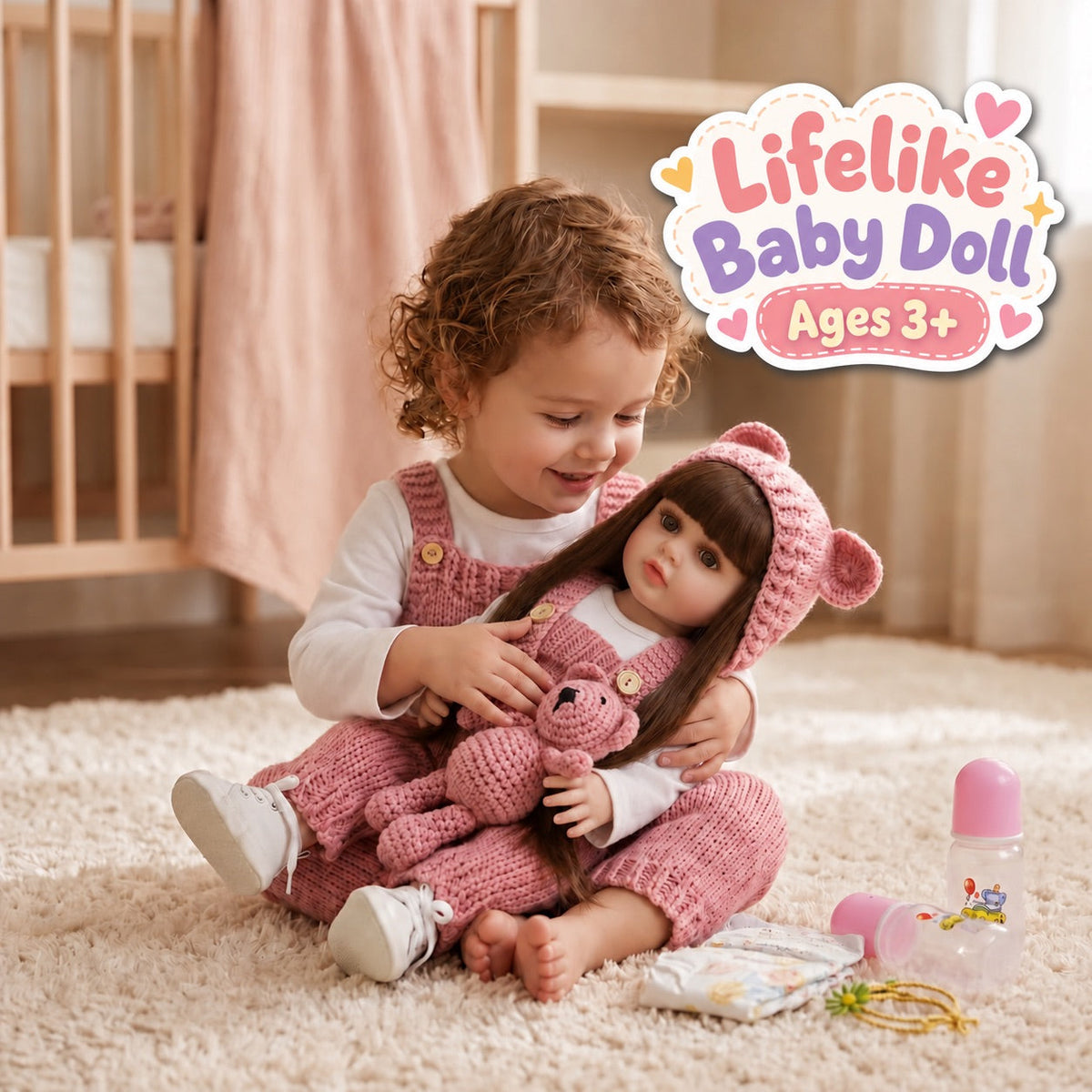 Realistic silicone reborn baby doll with pacifier – view 2