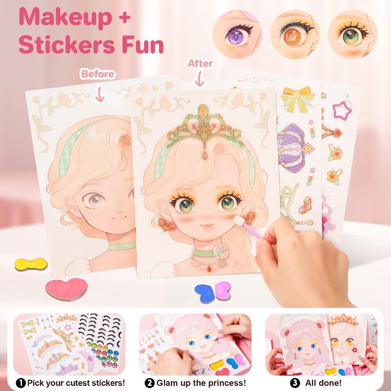 Princess sticker book with paper makeup and gems – view 3