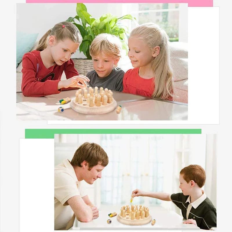 Wooden memory chess color matching game – view 7