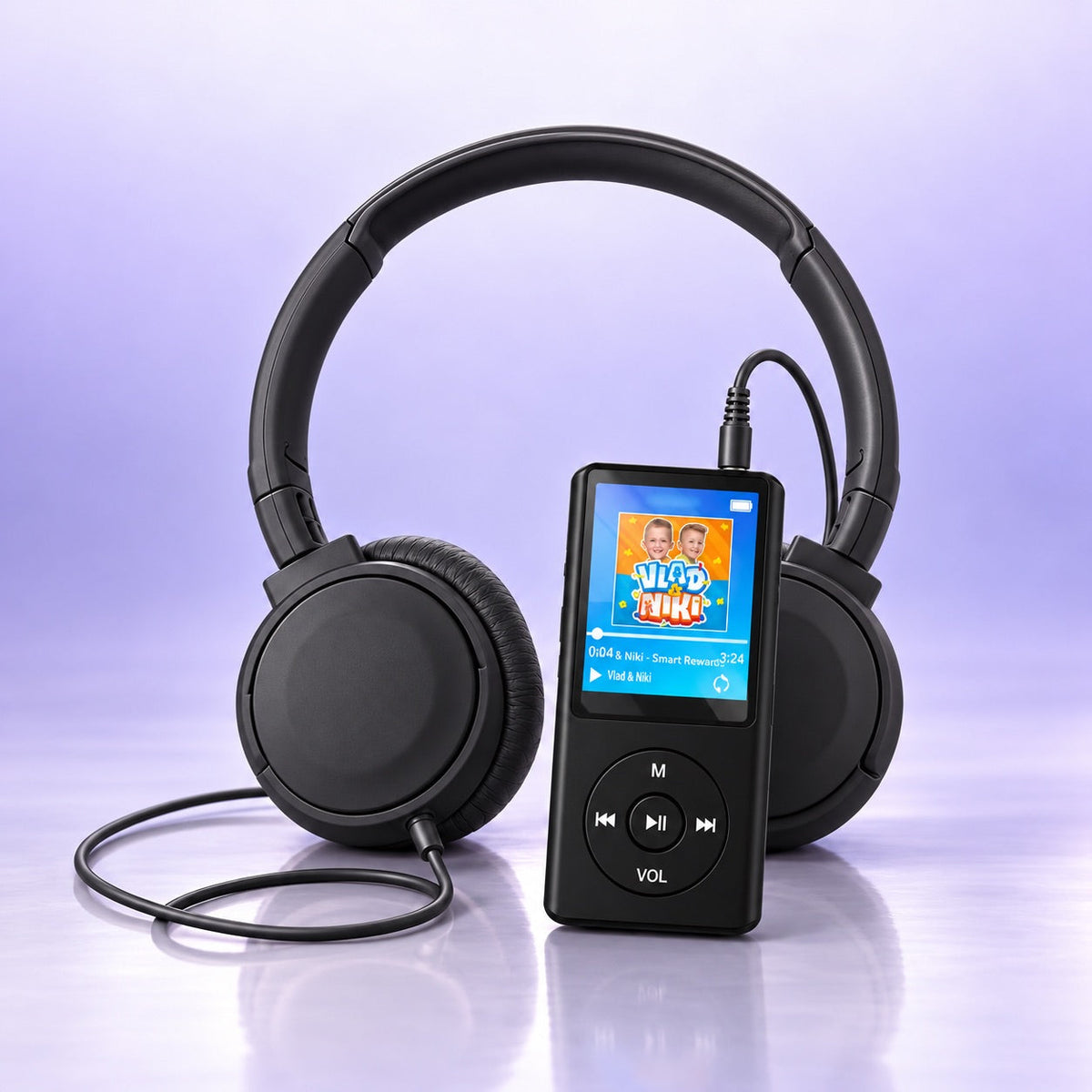 Kids MP3 player with wired headphones in pink – view 10