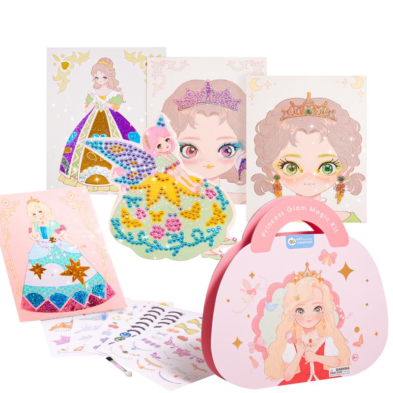 Princess sticker book with paper makeup and gems