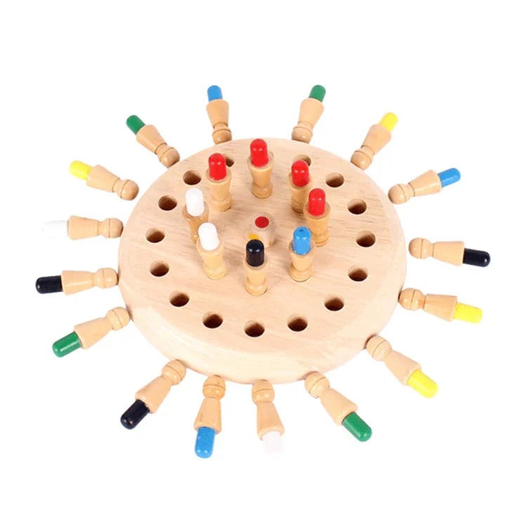 Wooden memory chess color matching game – view 3