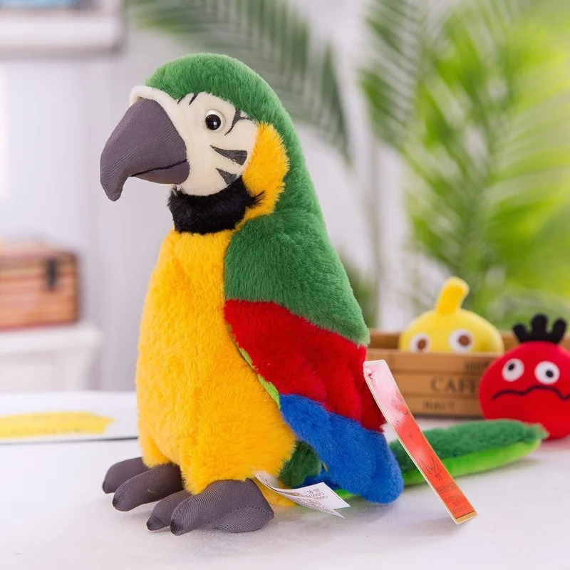 Talking parrot interactive plush toy in red – view 4