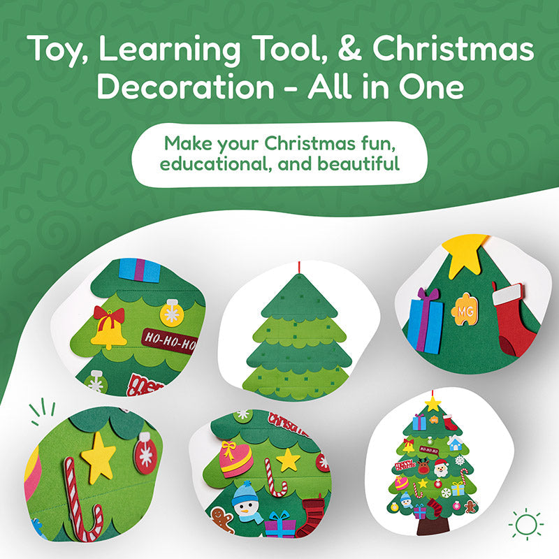 Felt Christmas tree for toddlers with ornaments – view 5