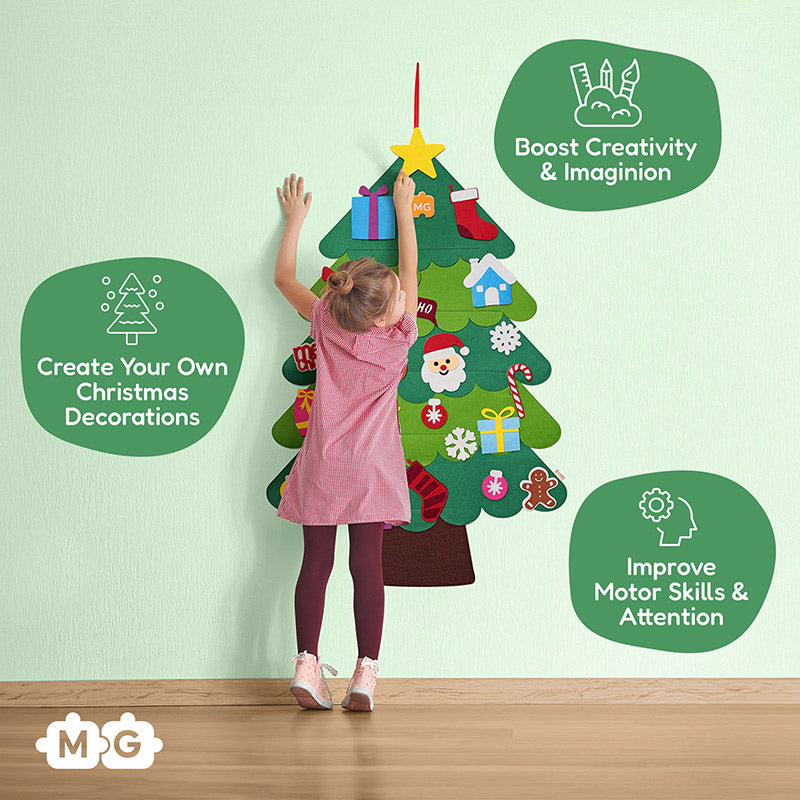 Felt Christmas tree for toddlers with ornaments – view 4