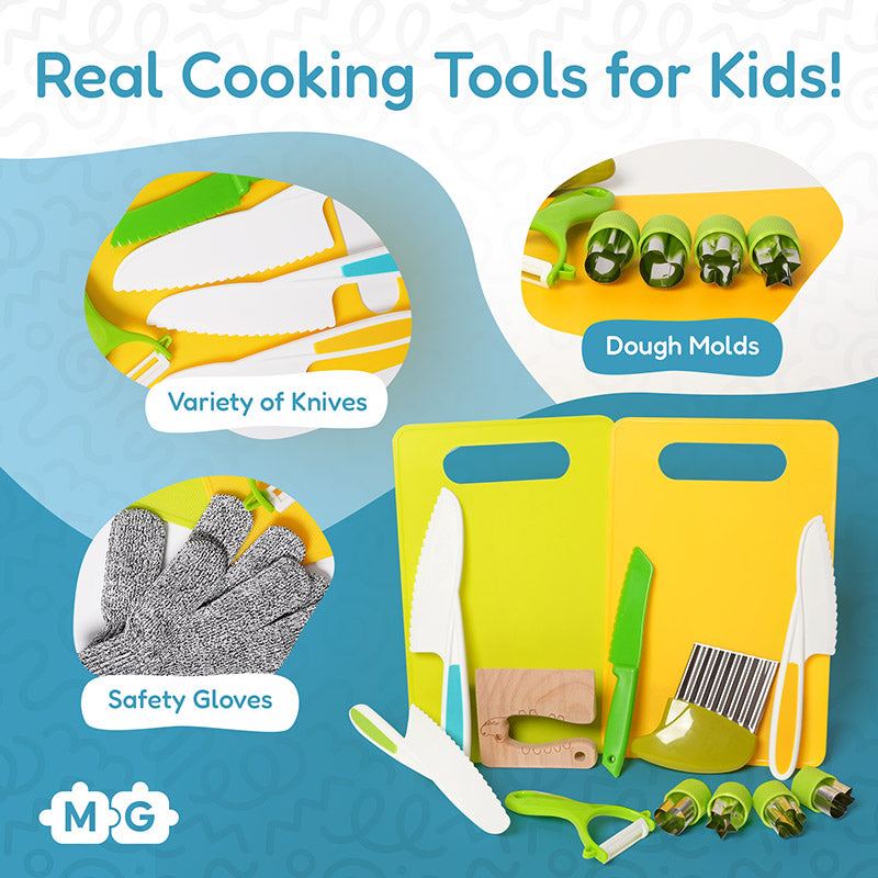 Kids cooking set with kid-safe knives and cutting board – view 8