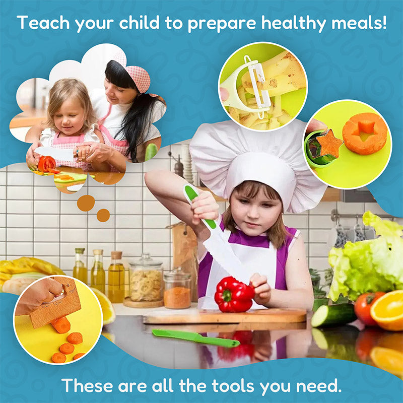Kids cooking set with kid-safe knives and cutting board – view 4