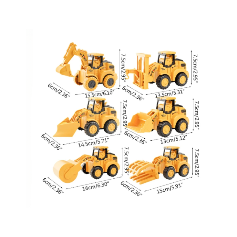 Construction vehicle toys excavator and loader set – view 2
