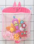Mesh bath toy organizer bag on bathroom tiles – view 4