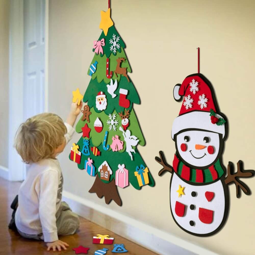 Felt Christmas tree for toddlers with ornaments – view 3