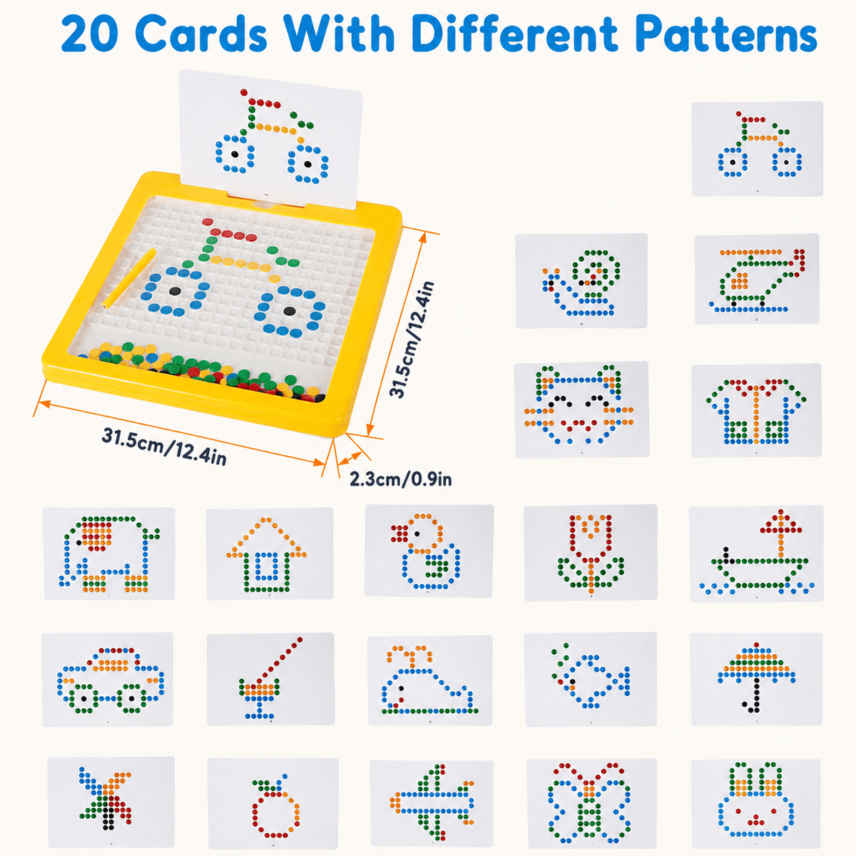 Magnetic dot art drawing board with pen – view 2