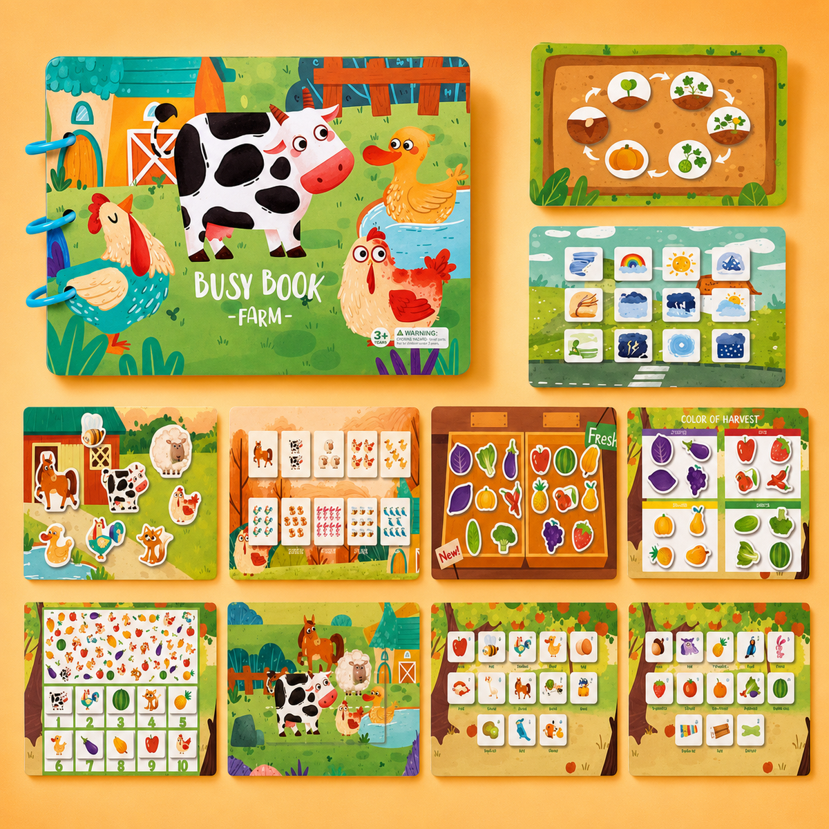 Montessori sensory quiet book with activities – view 5