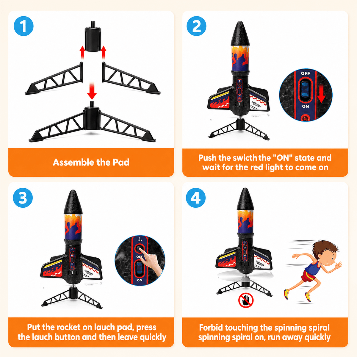 Foam rocket launcher toy launching outdoors – view 2
